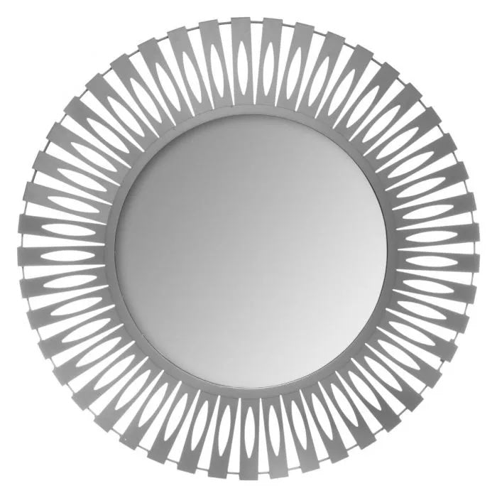 Espejo de Metal Gris Antracita - “Nola” - Ø89cm