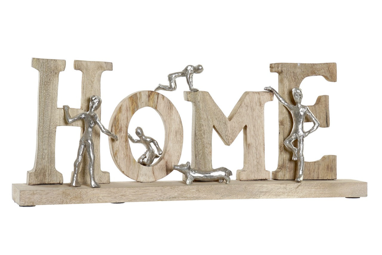 Figura Decorativa de Mango y Personas de Aluminio - “HOME”