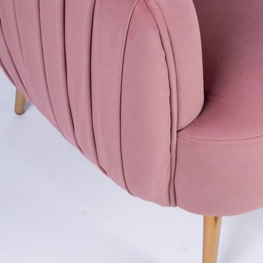 Sillón de Terciopelo Rosa Pastel - “Linsay”-ivvidek