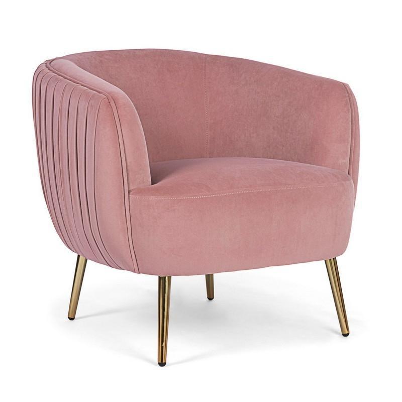 Sillón de Terciopelo Rosa Pastel - “Linsay”-ivvidek