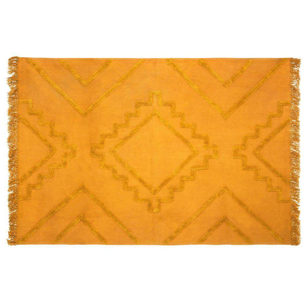 Alfombra de algodón Mostaza "Inca" - 120x170cm-ivvidek