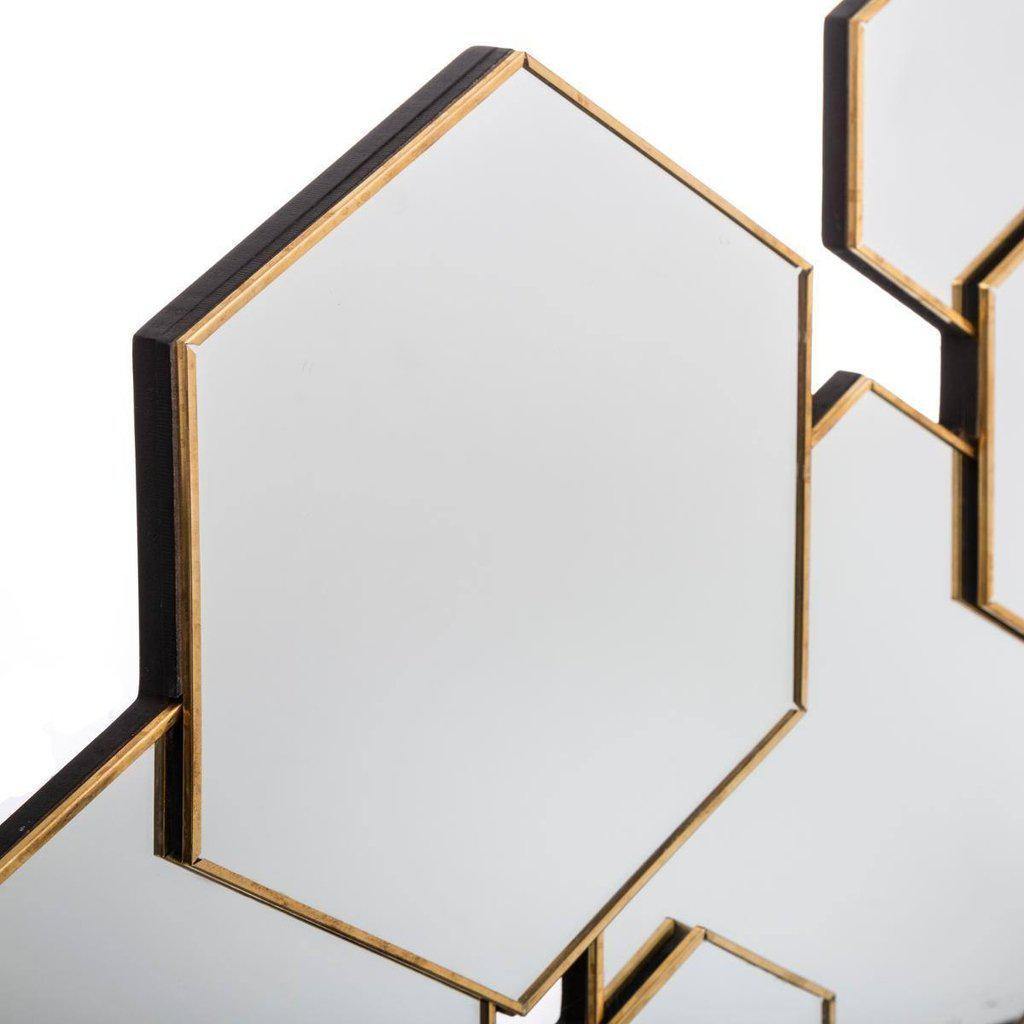 Espejo Hexagonal Dorado “Lila” - 61 x 37cm-ivvidek