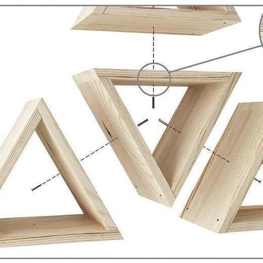 Estantería de Madera "Triángulo" - 36 x 25 x 36cm-ivvidek