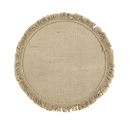 Mantel individual yute con flecos S/3 - Ø38CM-ivvidek