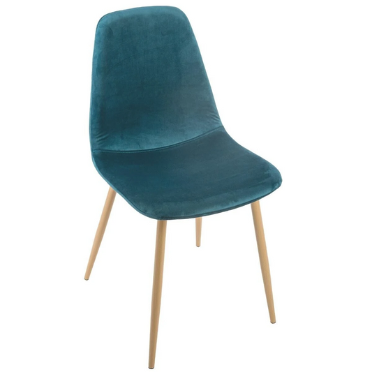 Silla de Terciopelo Azul “Roka” - 45 x 53 x 87cm-ivvidek